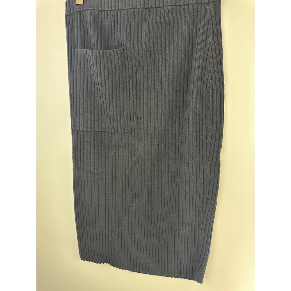 Universal Standard Ribbed Knit Patch Pocket Pencil Skirt Black M Plus Size 18 20 - Picture 5 of 11